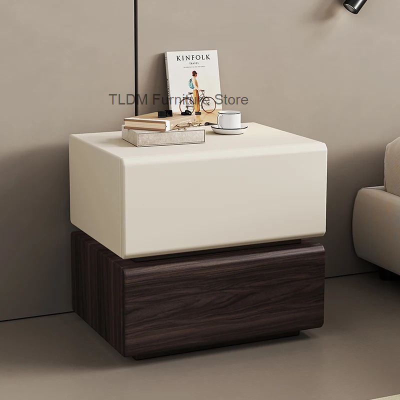 Interior Design White And Wood - Nordischer Luxus-Nachttisch aus Holz in Weiß,