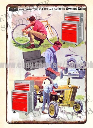 Interior Design Tools - Das Metallblechschild „Sears Craftsman Tool Chests