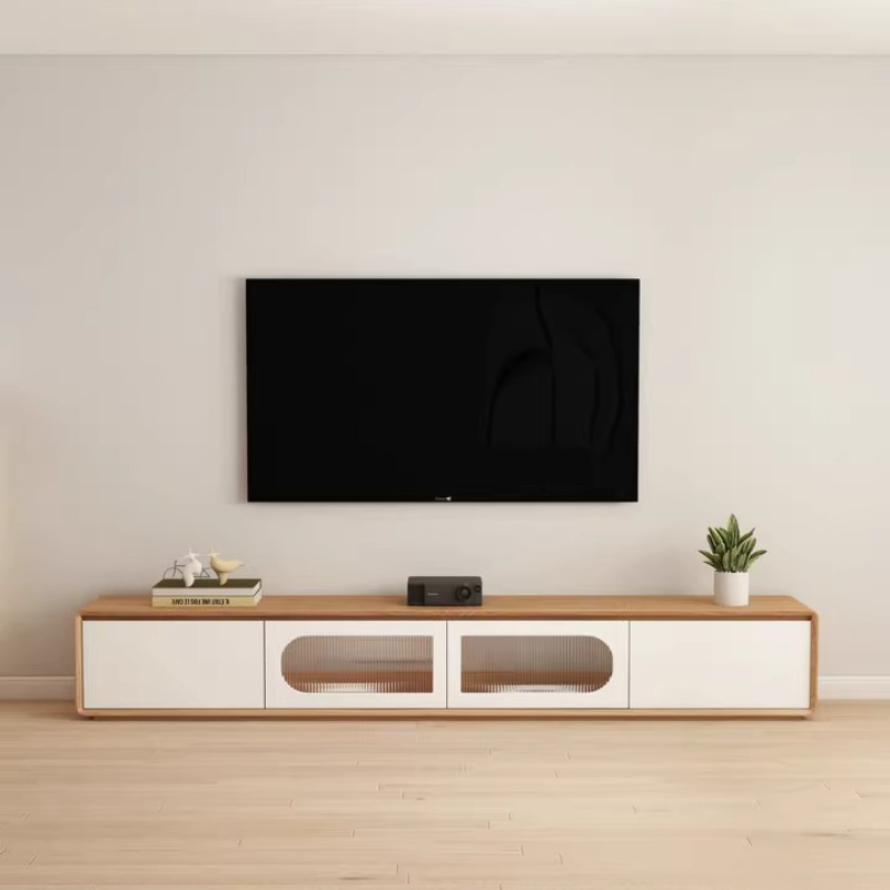 Interior Design White And Wood - Designer-Accessoires, TV-Schrank, Home-Design-Halterung, weißer TV-Schrank, Zimmer,