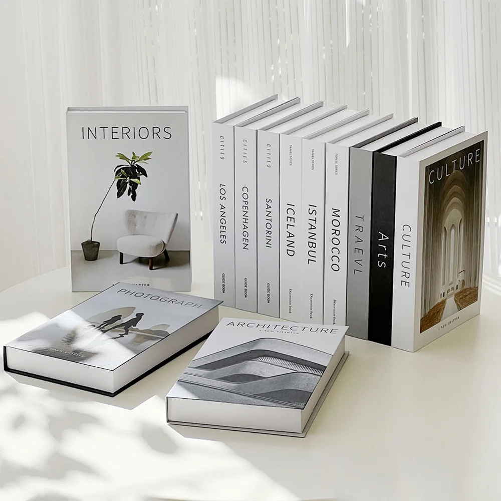 Interior Design Book - Minimalistische, moderne, dekorative, gefälschte Bücher-Requisiten für