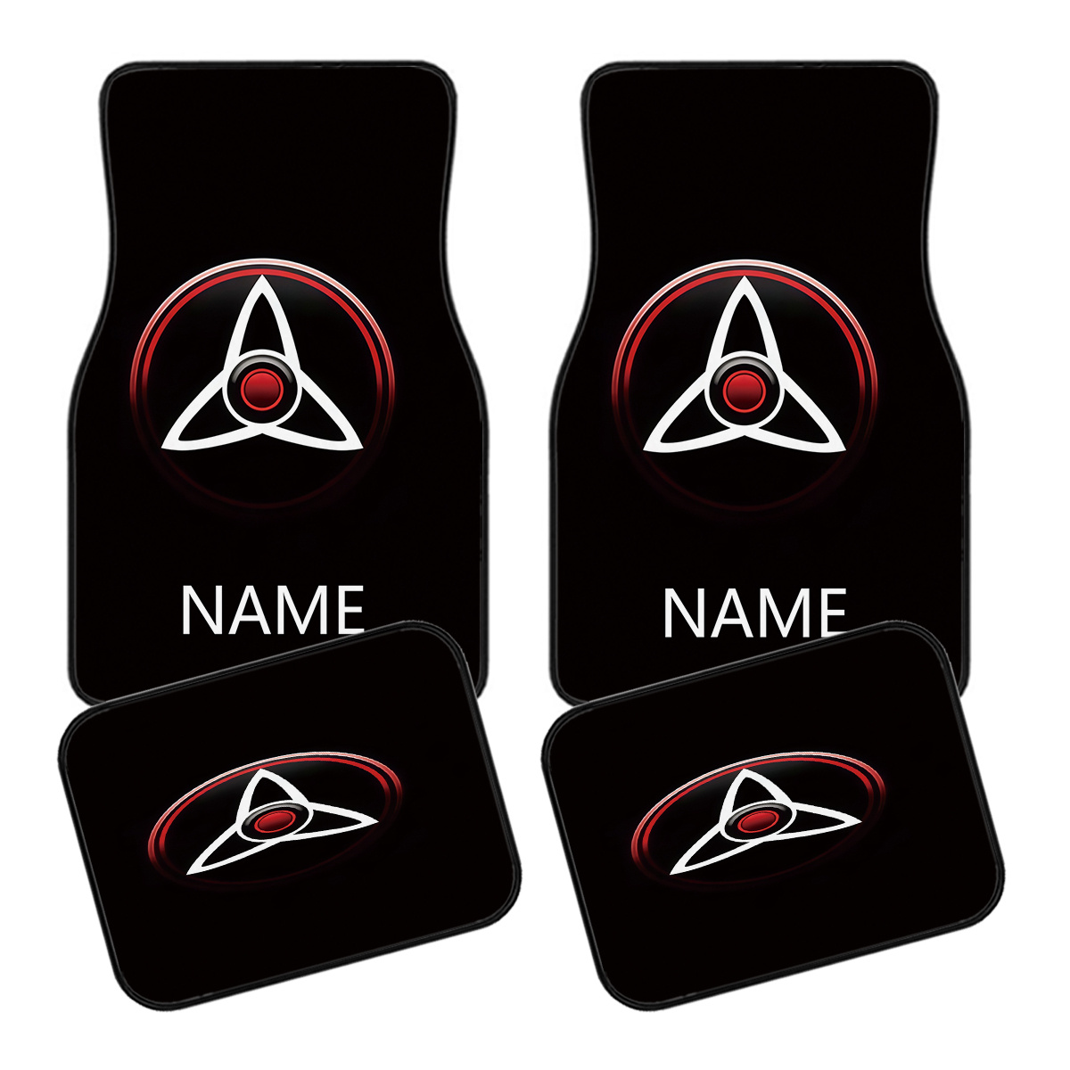 Interior Design Name - 4-teiliges Set mit personalisierten Namens-/Text-Autofußmatten –