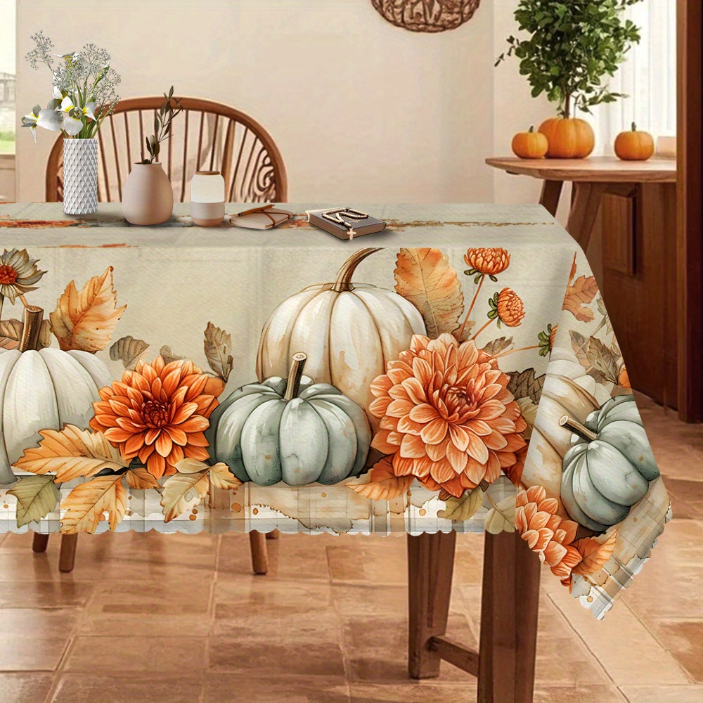 Interior Design Years Of School - Autumn Joy Tischdecke, Retro-Design mit Kürbis-,