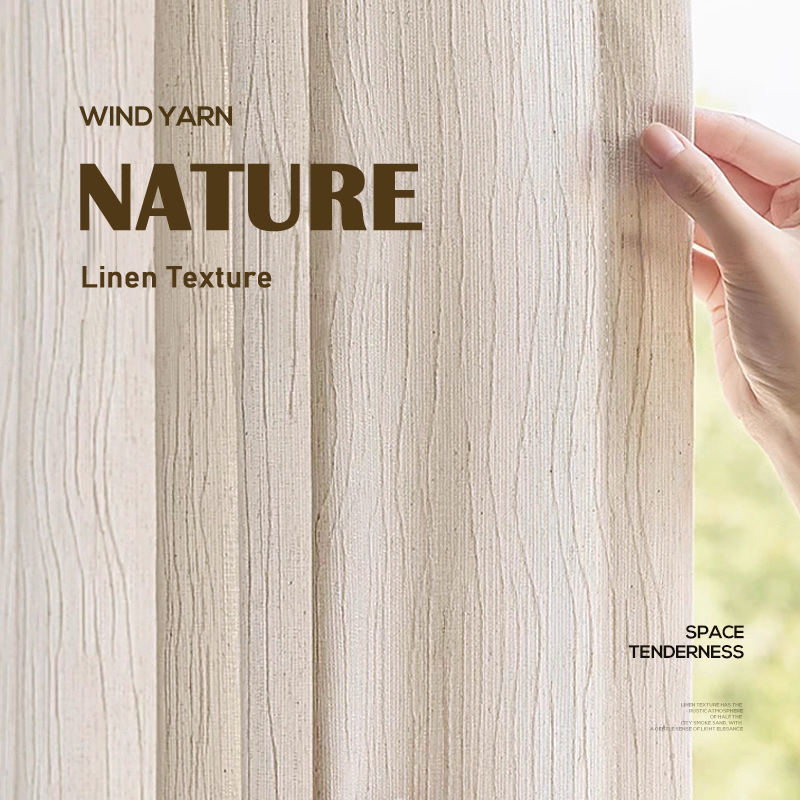 Linen Curtain Eyelet - Halbschmuckvorhänge aus Jacquard-Leinen in Sondergröße für
