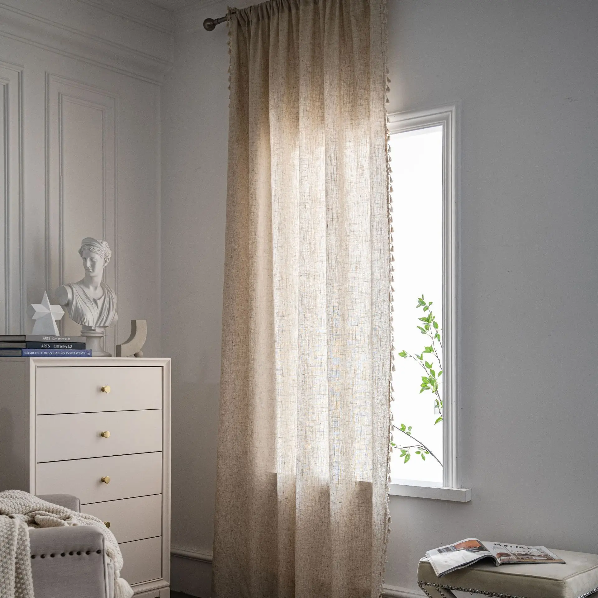 Halbverdunkelungsvorhänge aus  – Linen Curtain Eyelet Bewertung und Preis