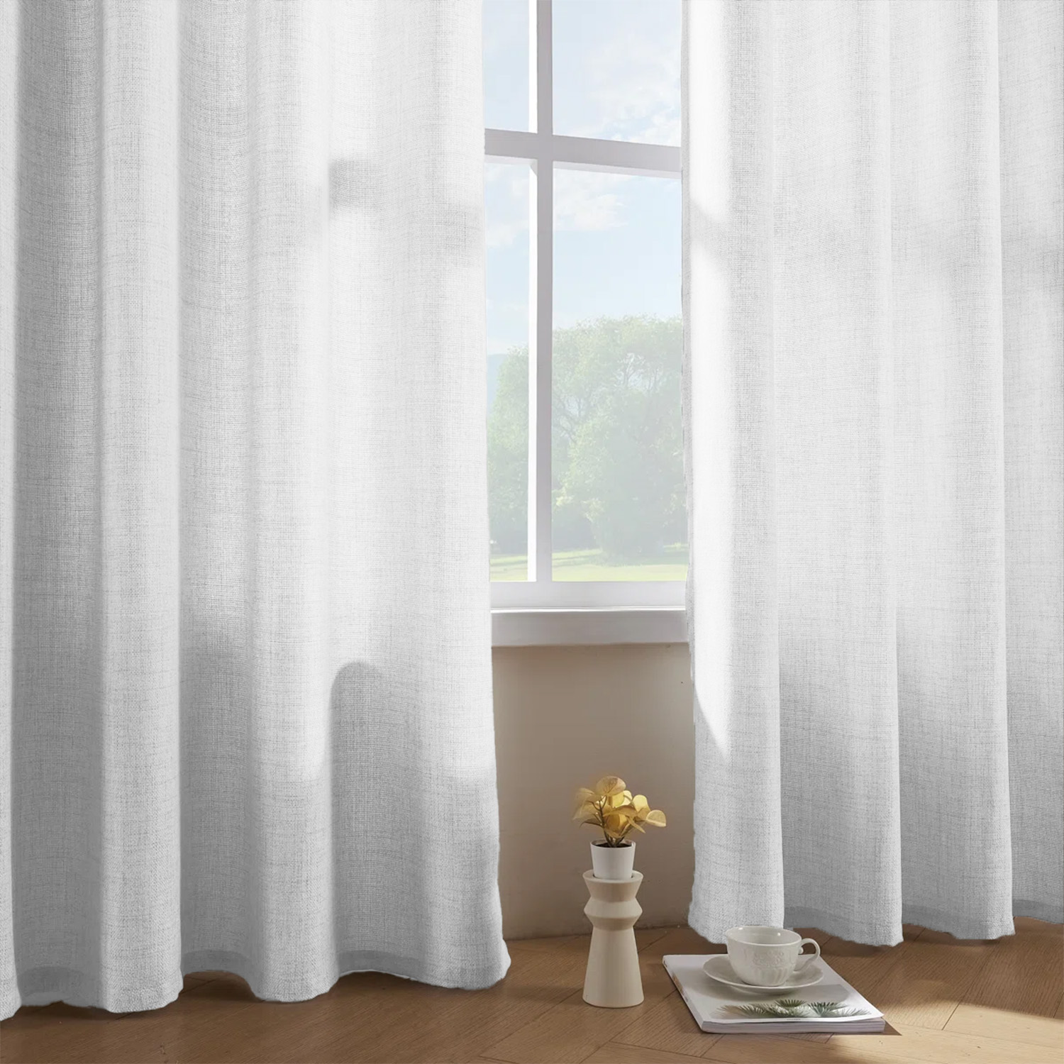 1 Stück, Einfarbiger Bohemian  – Linen Curtain Eyelet Bewertung und Preis